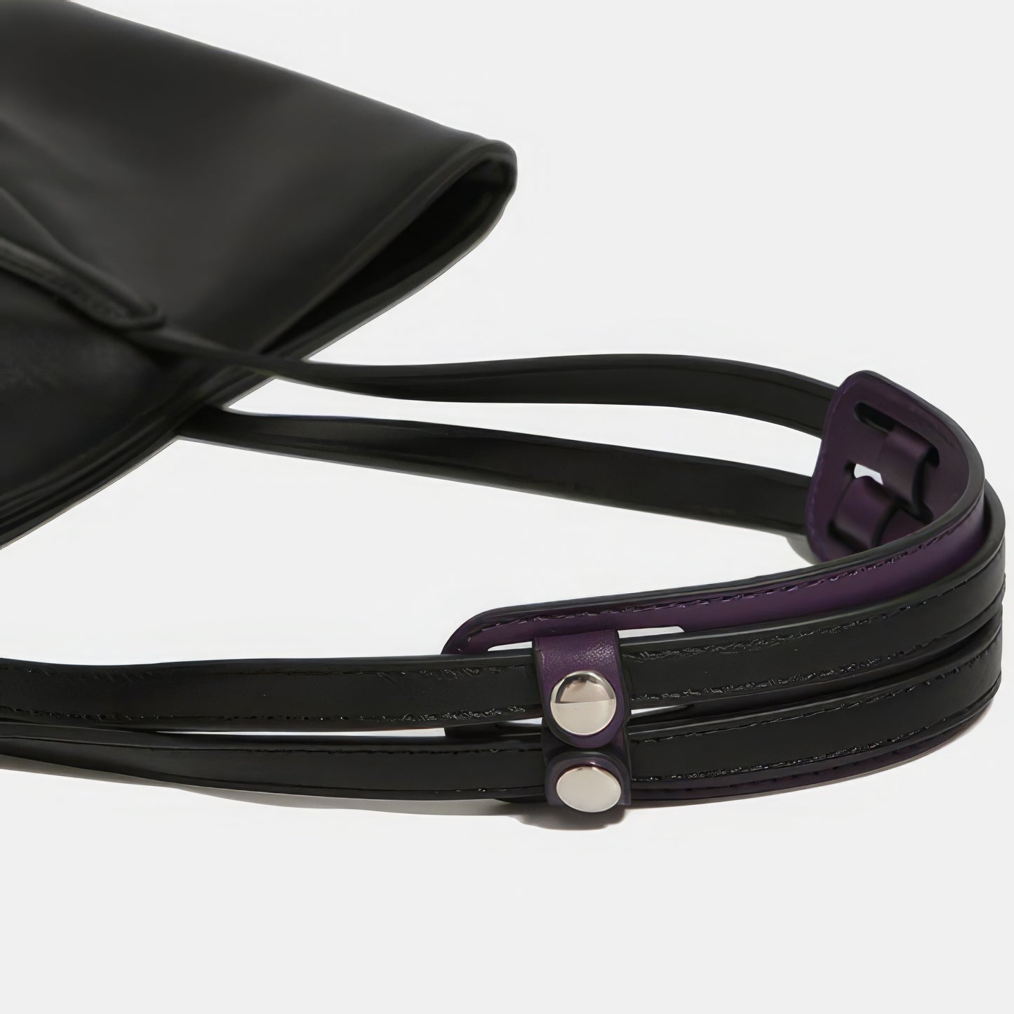 Dual Strap Detail Soft Leather Tote Bag