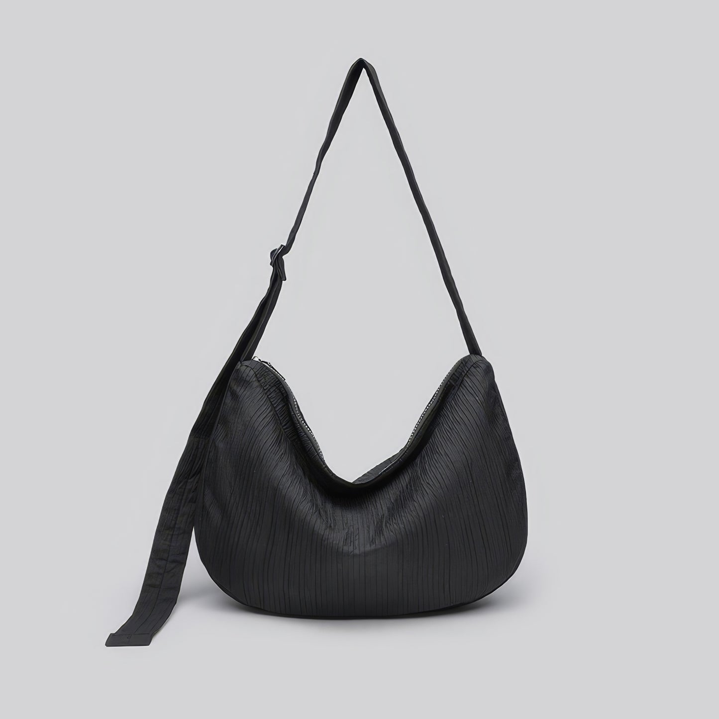 Textured Crescent Shoulder Bag