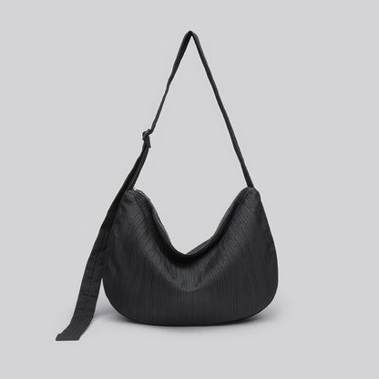 Textured Crescent Shoulder Bag