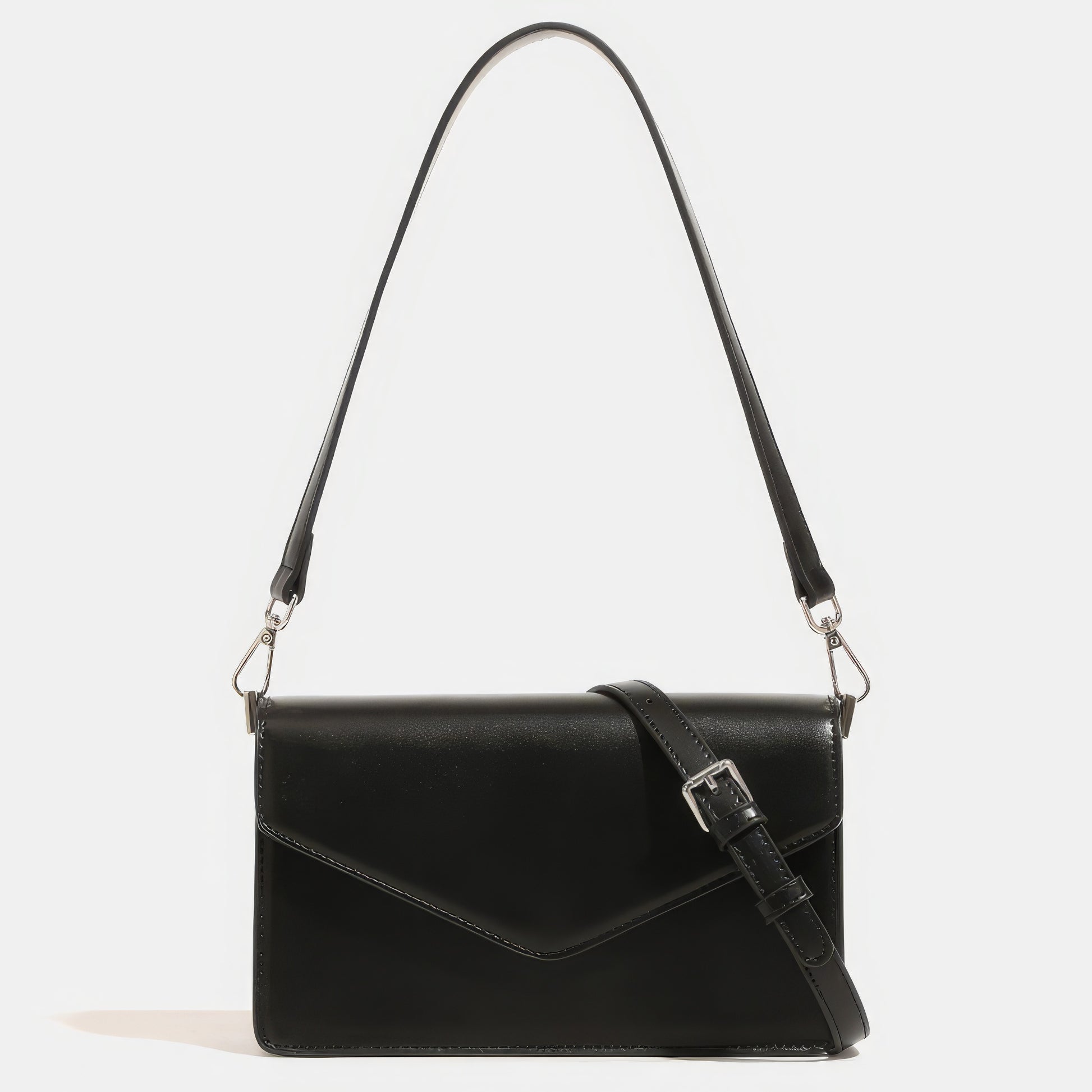Envelope Flap Faux Leather Crossbody Bag