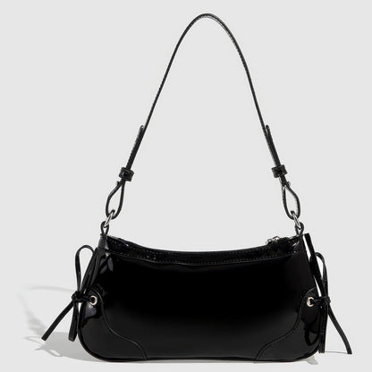 Lace Tie Patent Mini Shoulder Bag