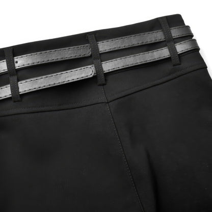 Double Buckle High Waist Shorts