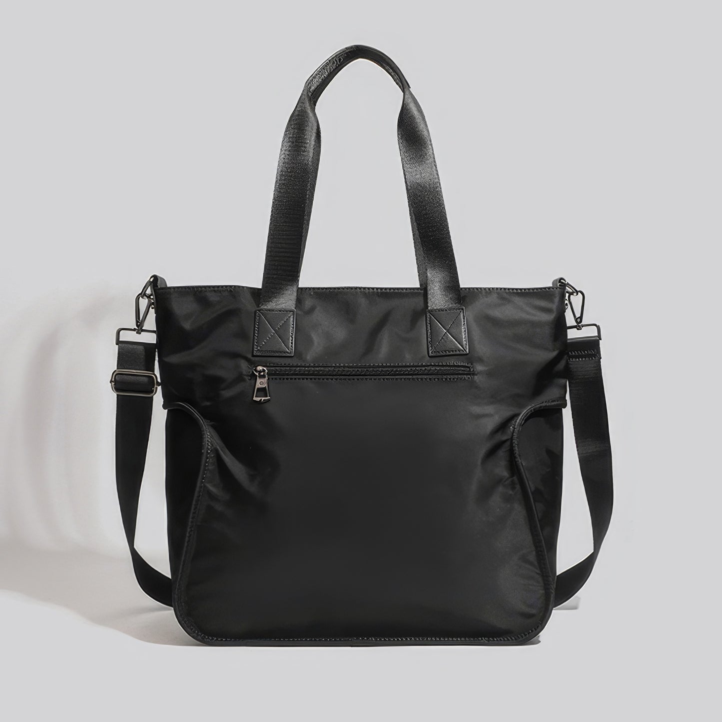 Utility Pocket Nylon Shoulder Tote Bag