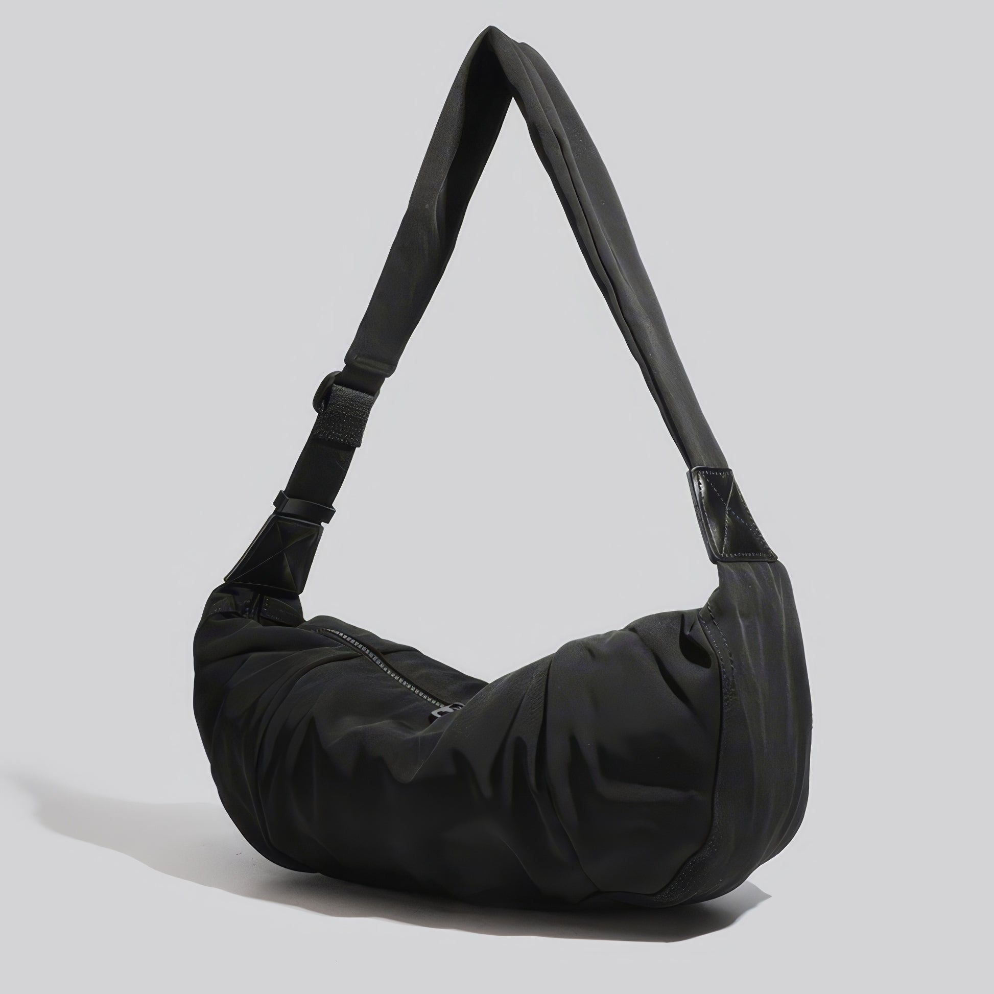 Curved Nylon Sling Shoulder Bag