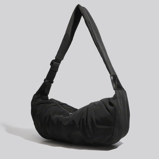 Curved Nylon Sling Shoulder Bag