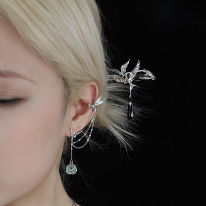 Silver Phoenix Drop Hair Stick