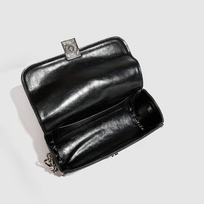 Glossy Cylinder Chain Mini Bag