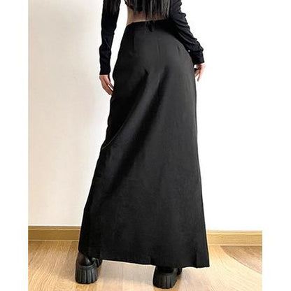 Front Slit Wrap Maxi Skirt