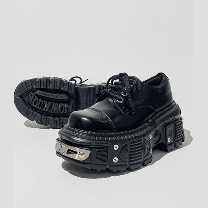 Black Cyberpunk Platform Lace-Up Shoes
