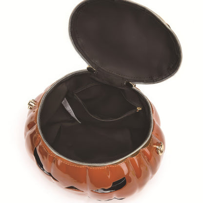Jack-O'-Lantern Shiny Pumpkin Crossbody Bag