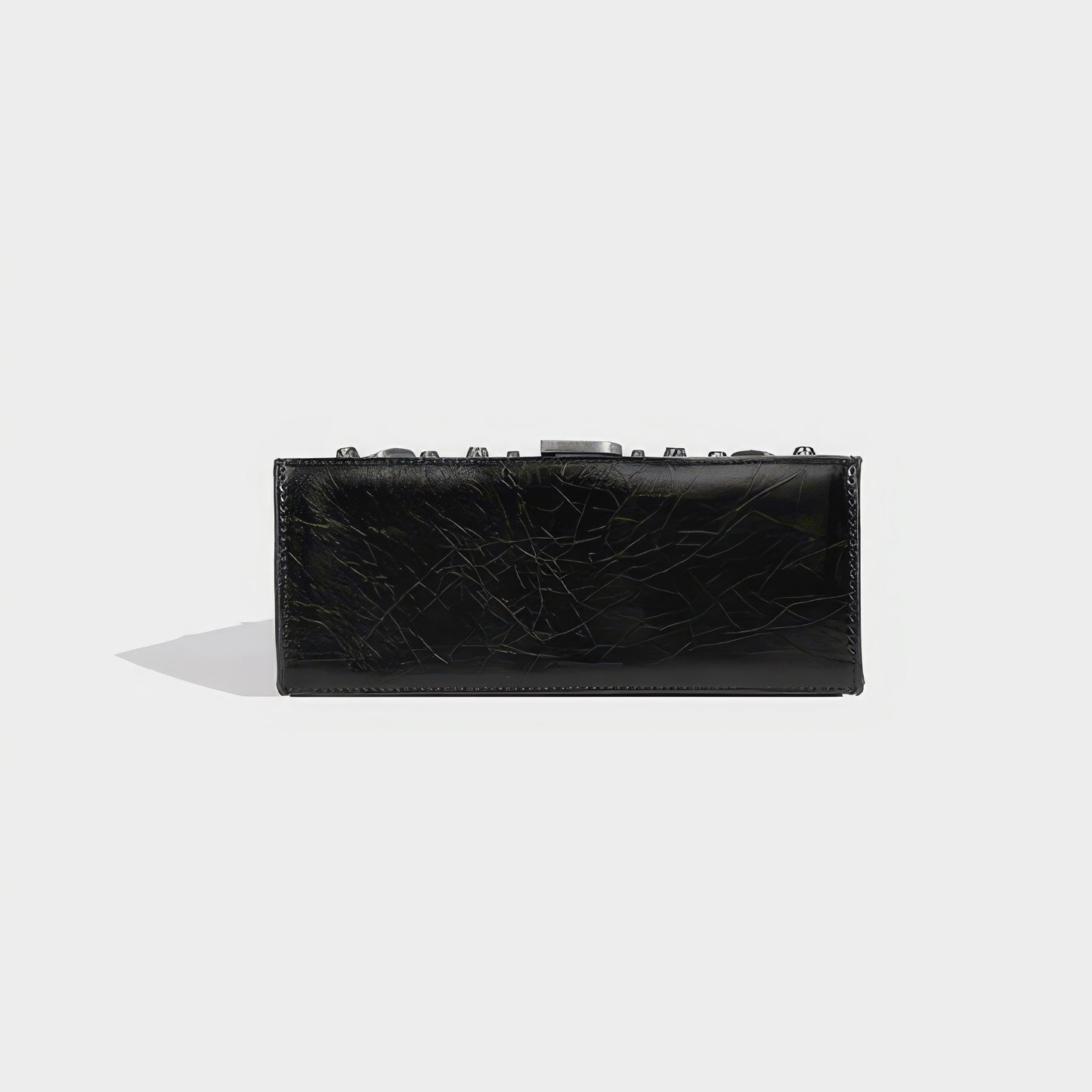 Textured Buckle Detail Mini Satchel Bag