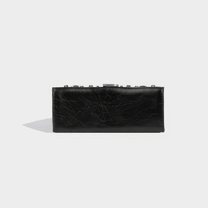 Textured Buckle Detail Mini Satchel Bag