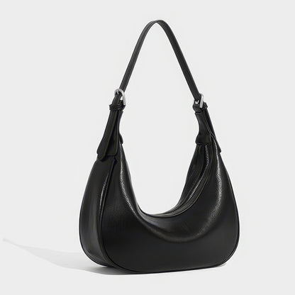 Soft Curved Faux Leather Shoulder Bag