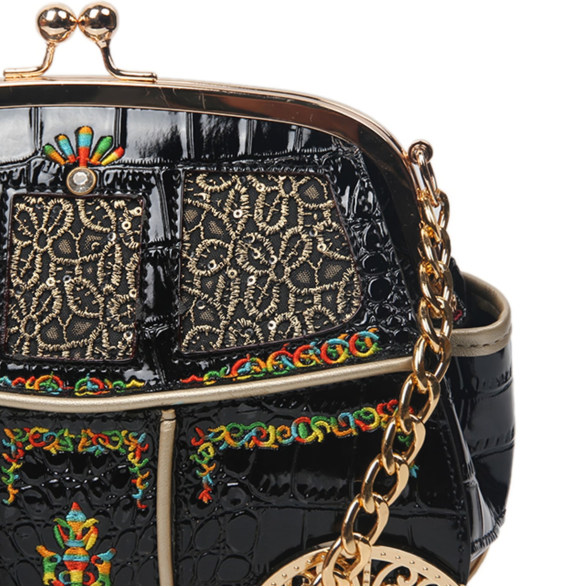 Carriage Embossed Croc Mini Bag