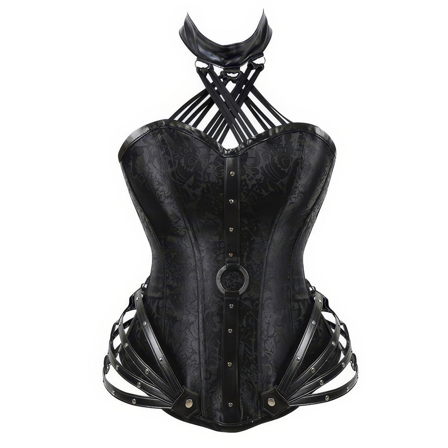 Strappy Buckled Halter Corset Top