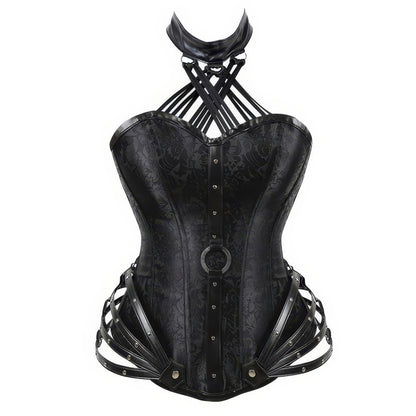 Strappy Buckled Halter Corset Top