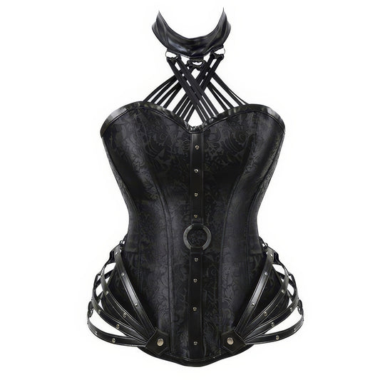 Strappy Buckled Halter Corset Top