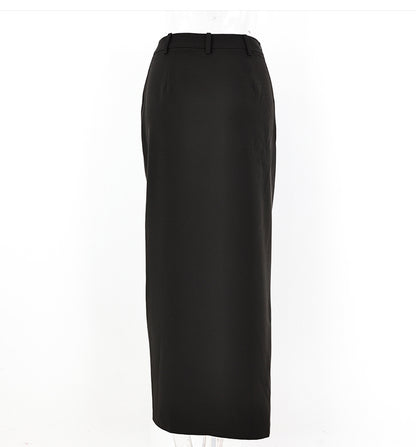 Front Slit Wrap Maxi Skirt