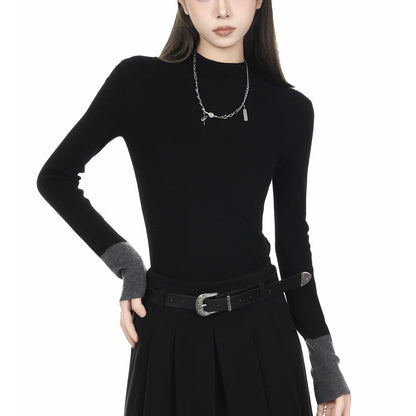 Mock Neck Slim Fit Knit Top