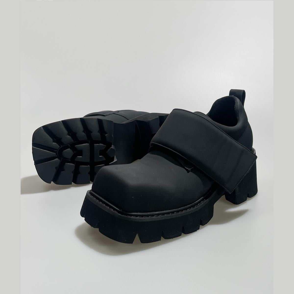 Black Chunky Strap Platform Shoes