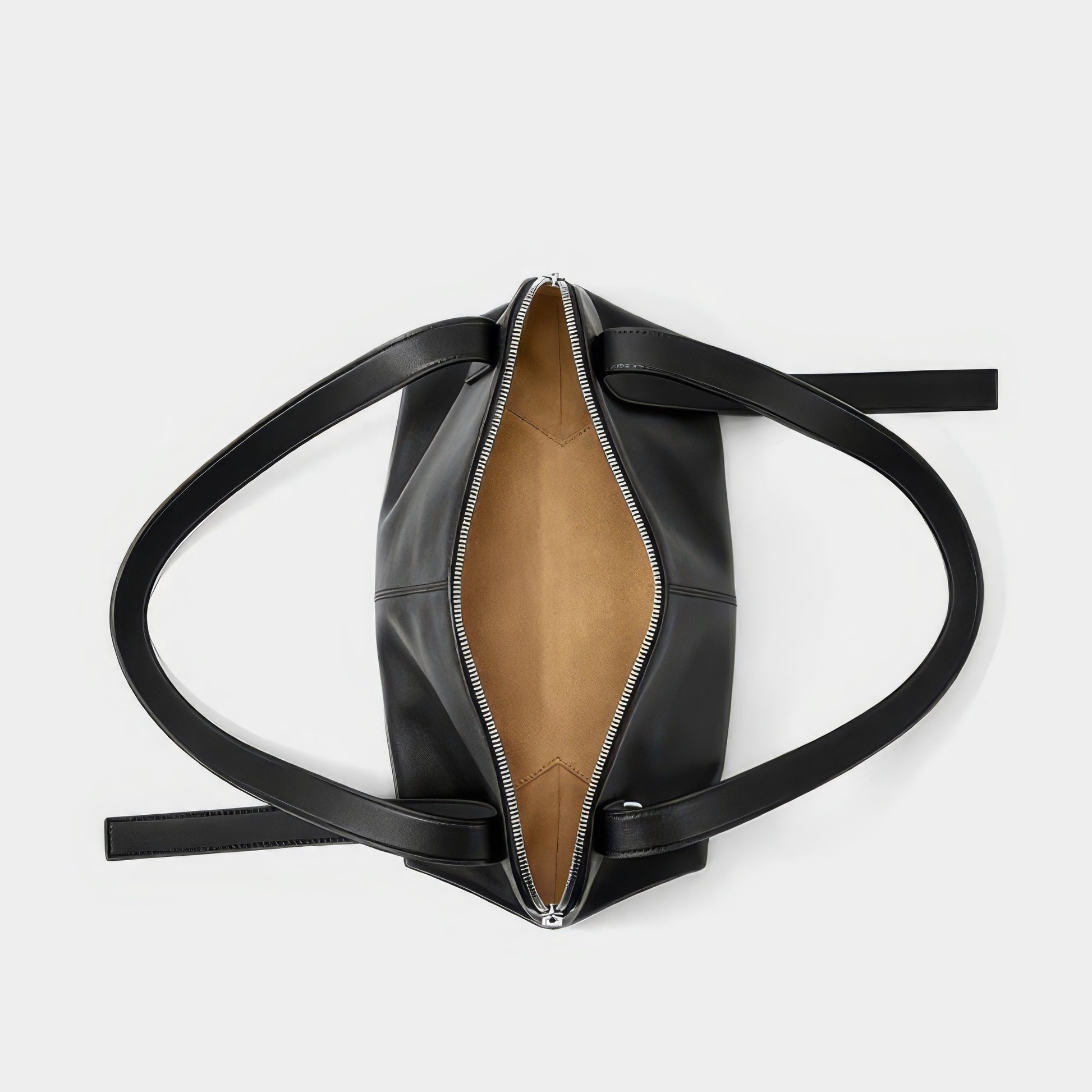 Slim Zip Barrel Faux Leather Shoulder Bag