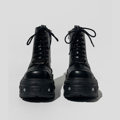Chunky Metal-Studded Platform Boots