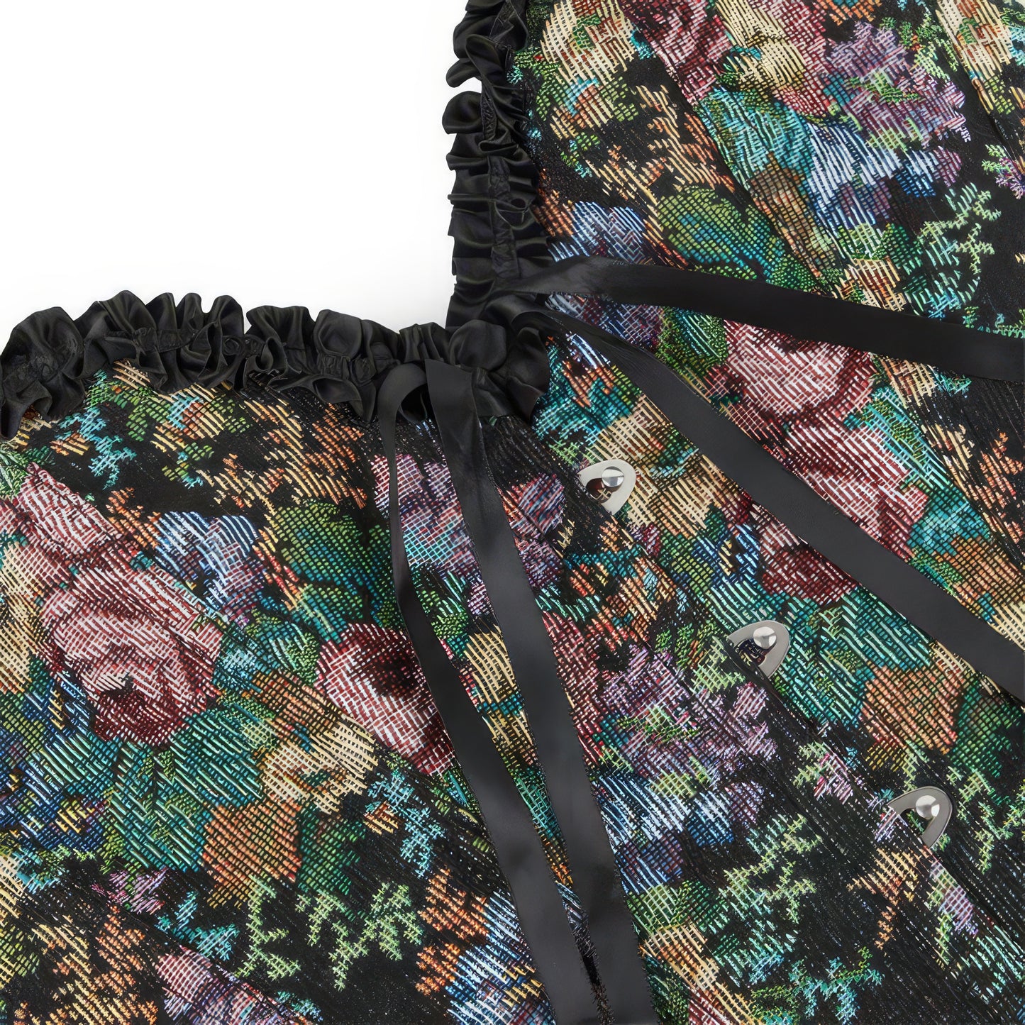 Floral Tapestry Lace Trim Corset
