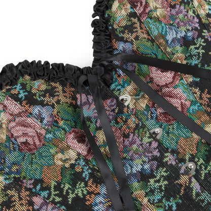 Floral Tapestry Lace Trim Corset