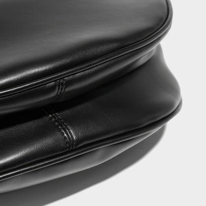 Curved Faux Leather Crescent Shoulder Bag