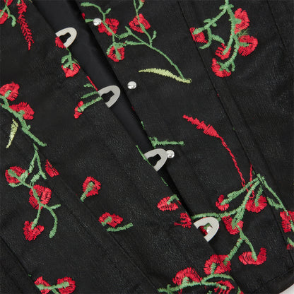 Embroidered Floral Sweetheart Corset Top