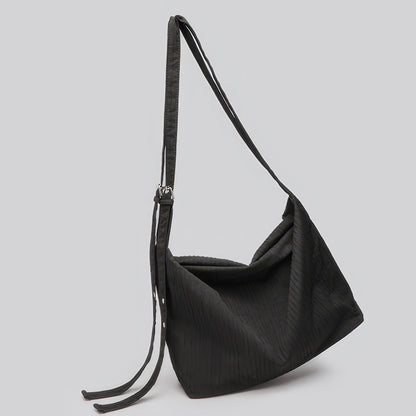 Pleated Fabric Buckle Strap Shoulder Bag