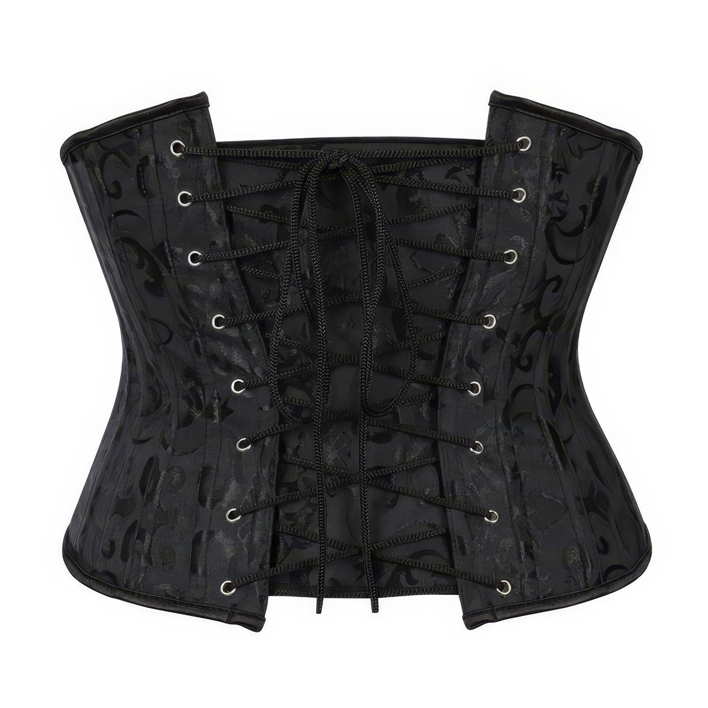 Classic Satin Lace-Up Black Corset