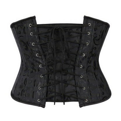 Classic Satin Lace-Up Black Corset