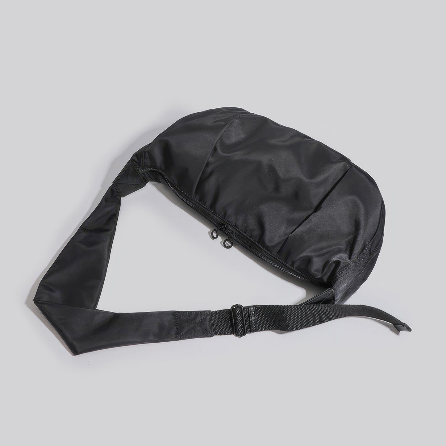 Minimalist Black Nylon Shoulder Bag