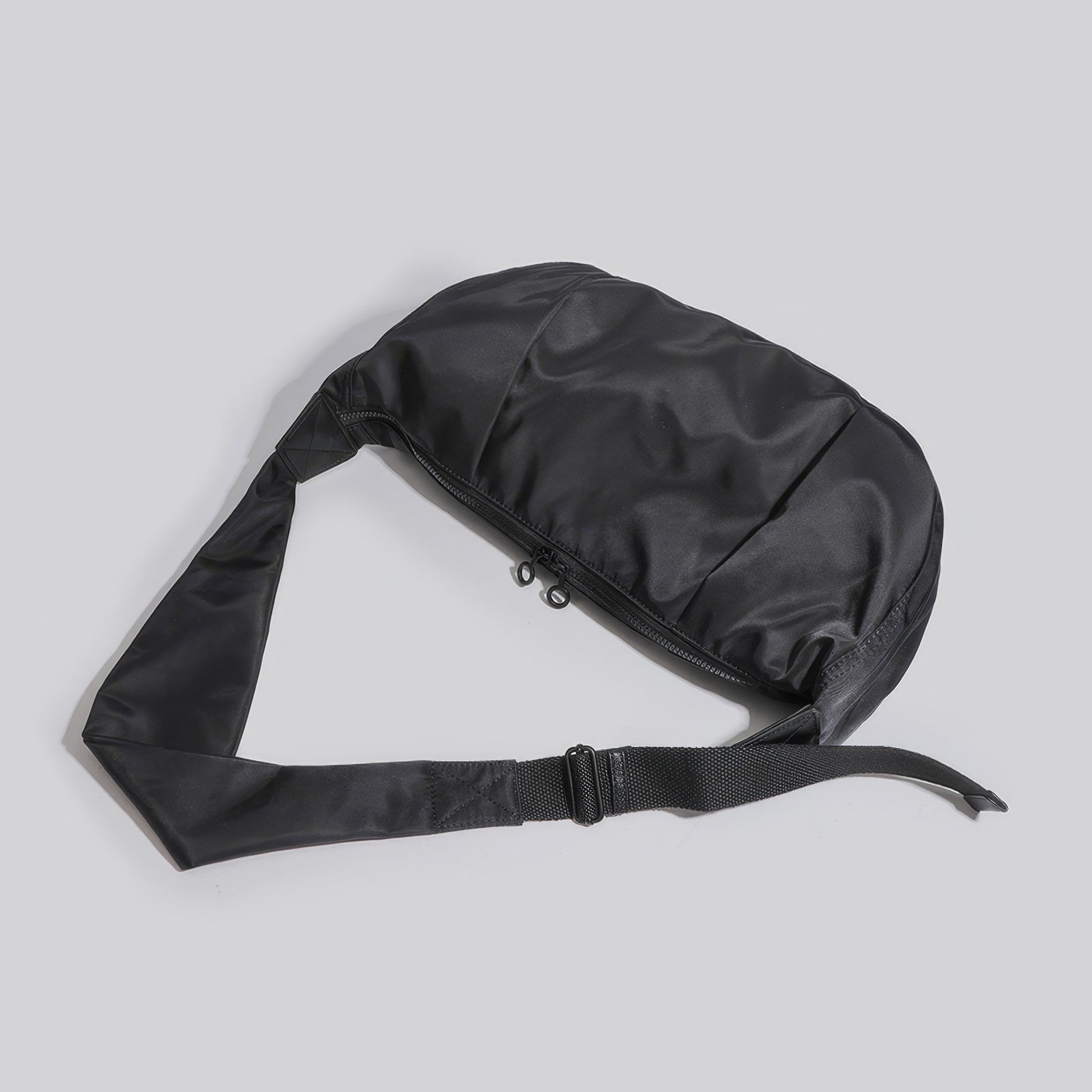 Minimalist Black Nylon Shoulder Bag