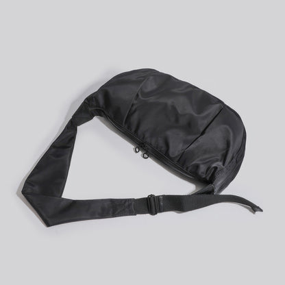 Minimalist Black Nylon Shoulder Bag