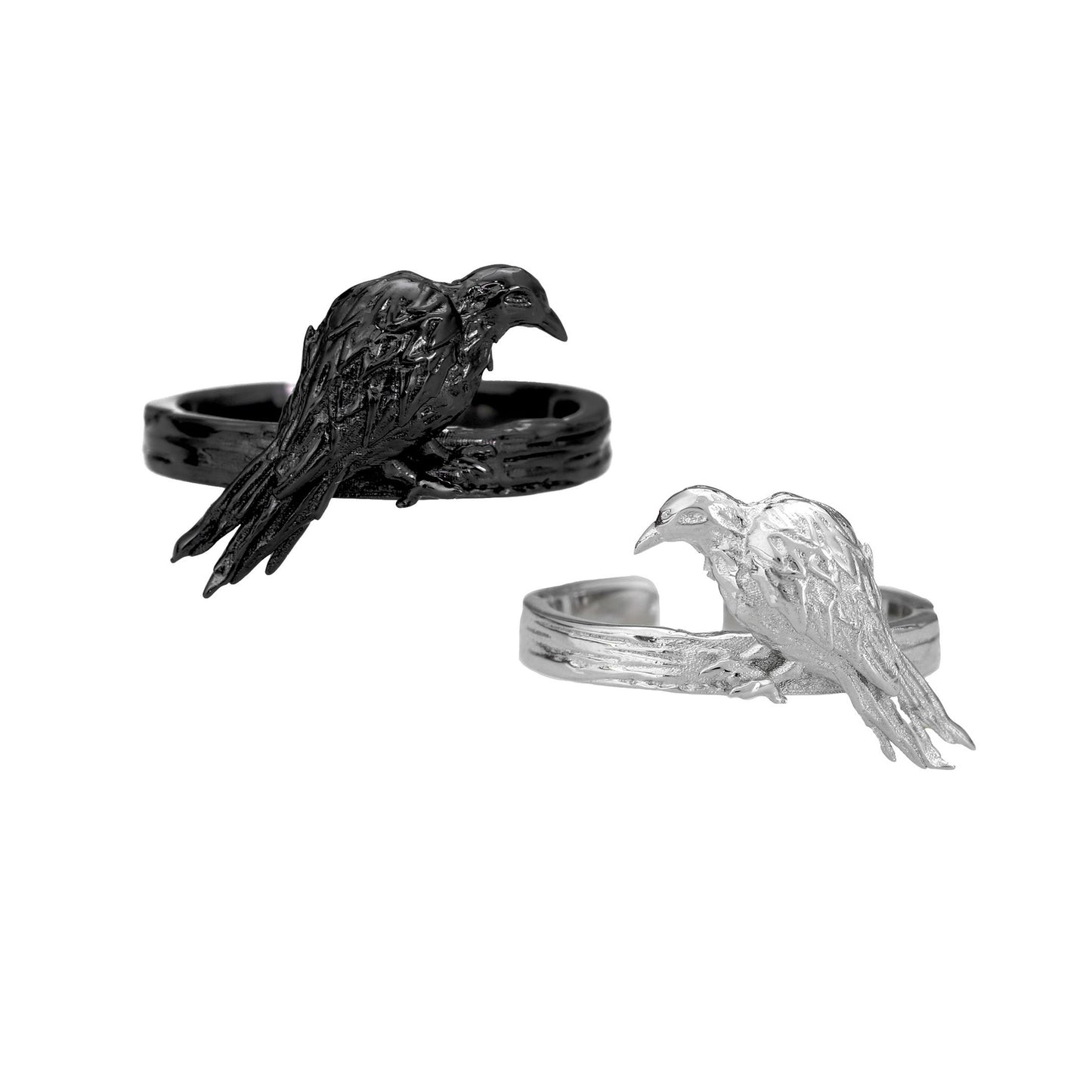 Perched Raven Carved Ring
