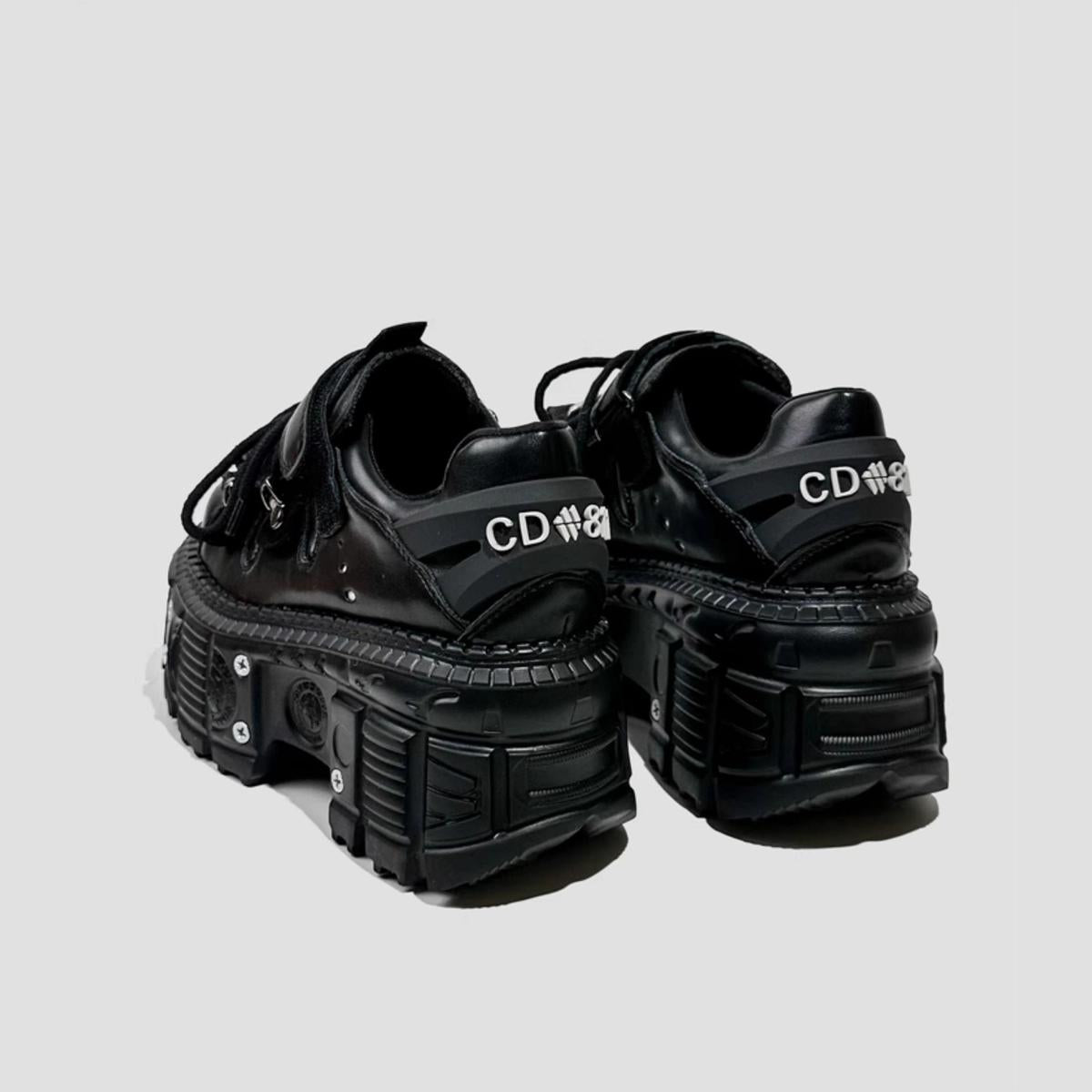 Black Industrial Platform Sneakers