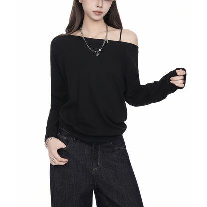 Off-Shoulder Long Sleeve Jersey Top