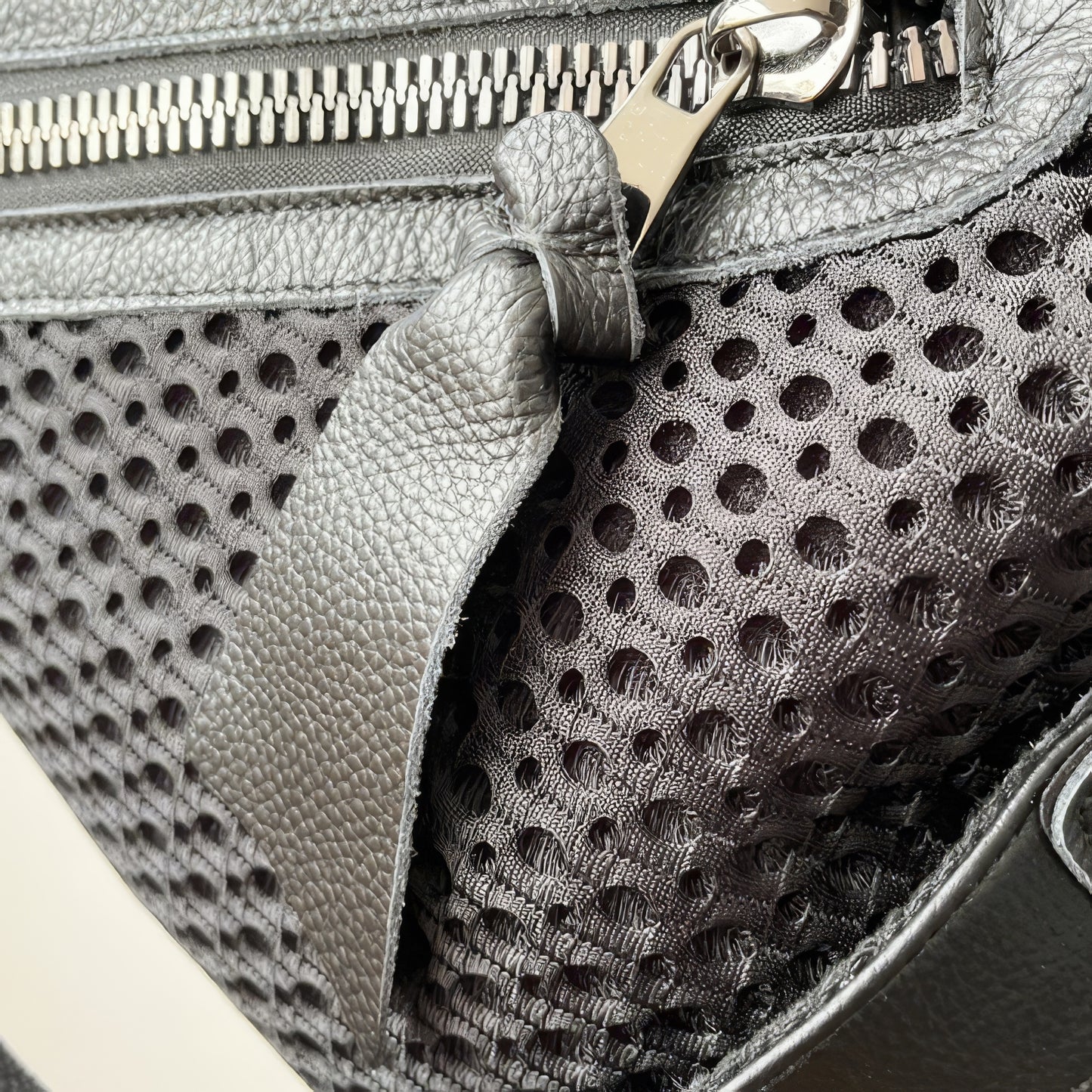 Perforated Mesh Convertible Zip Backpack
