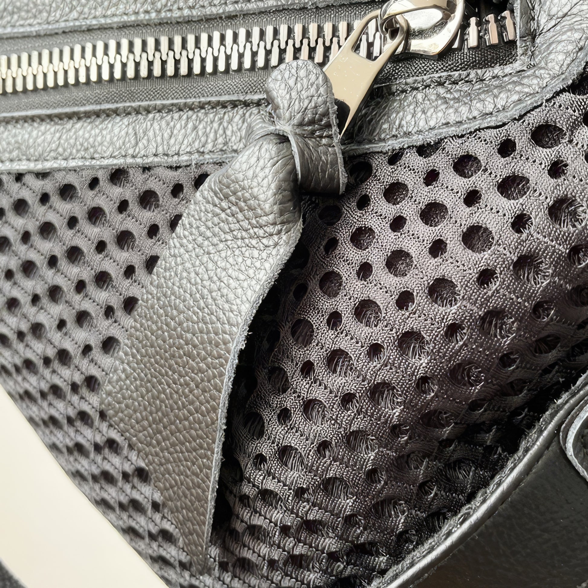 Perforated Mesh Convertible Zip Backpack