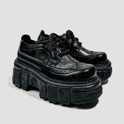 Black Brogue Platform Shoes