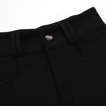 Rhinestone Buckle Black Shorts