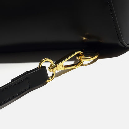 Structured Glossy Top Handle Backpack