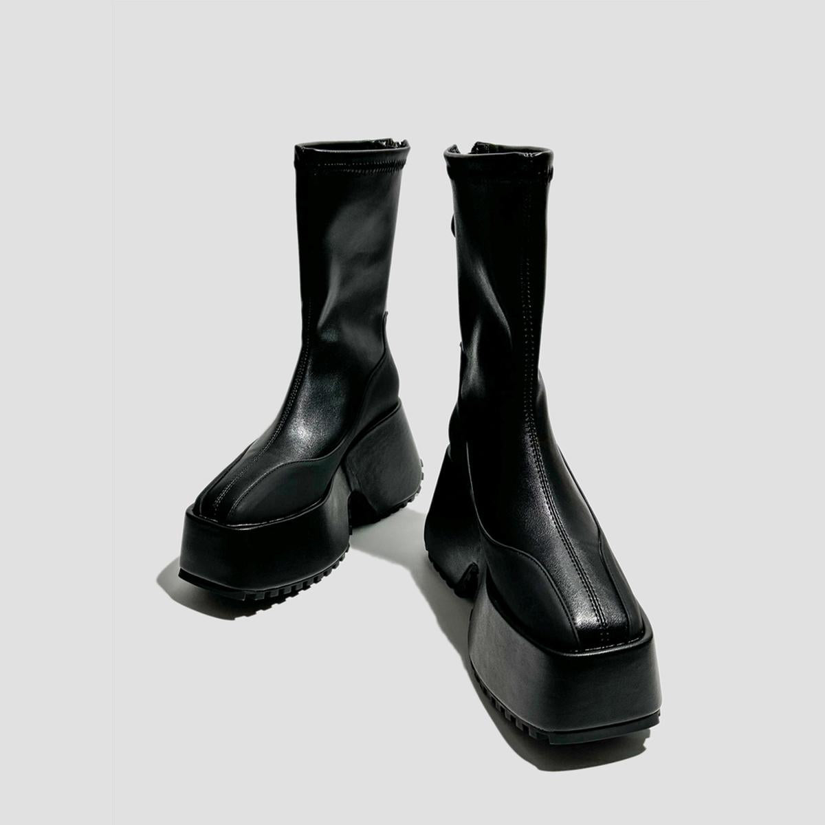 Futuristic Split-Sole Platform Boots