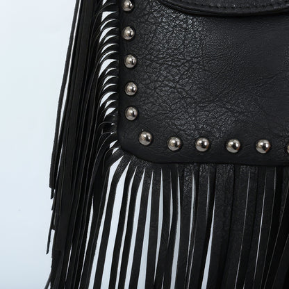 Fringe Skull Tassel Mini Crossbody Bag