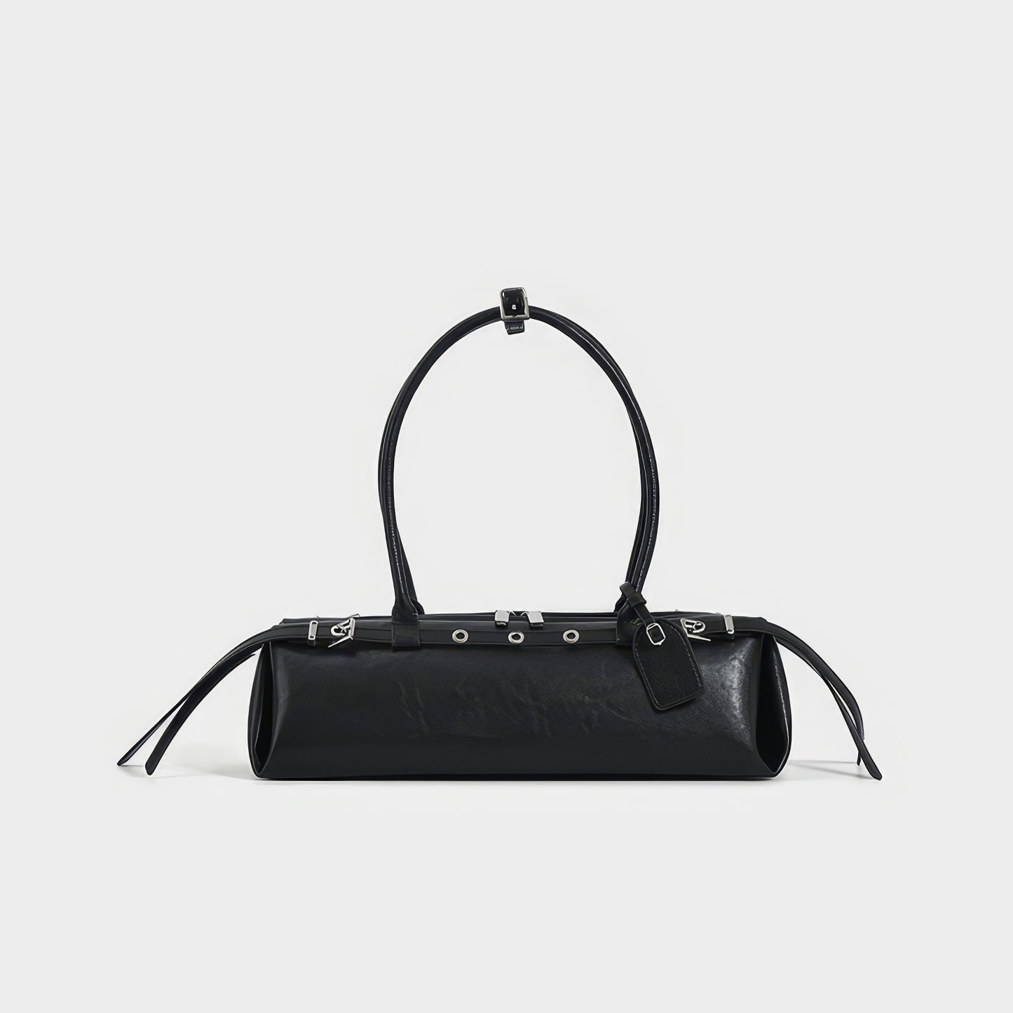 Buckle Strap Long Barrel Shoulder Bag