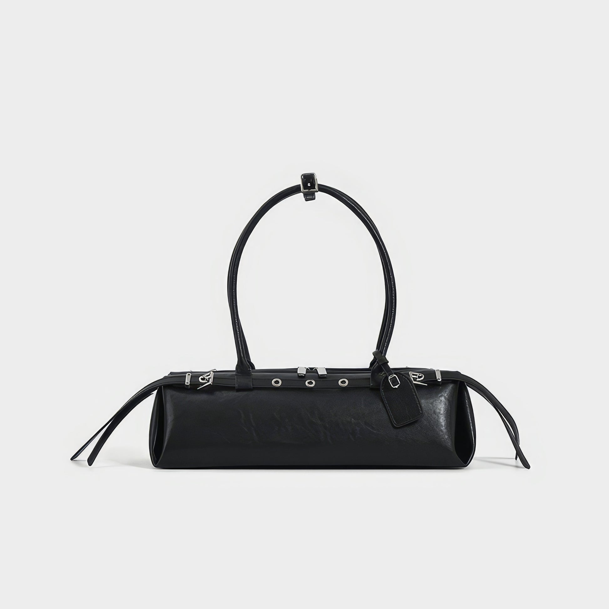 Buckle Strap Long Barrel Shoulder Bag