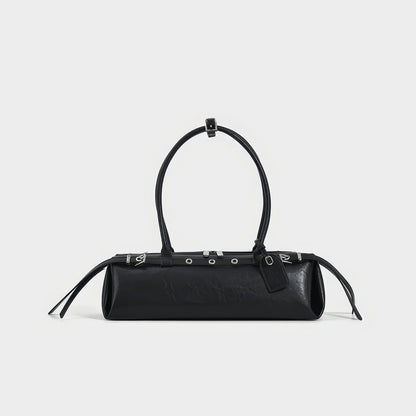 Buckle Strap Long Barrel Shoulder Bag