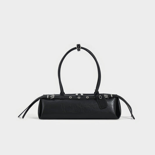 Buckle Strap Long Barrel Shoulder Bag